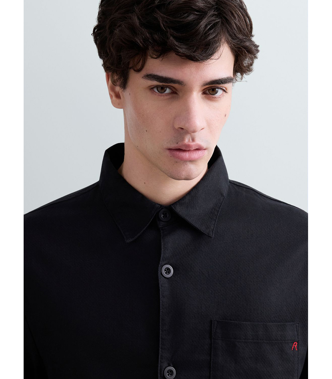 リネンコットンツイルオーバーシャツ 詳細画像 ブラック 5